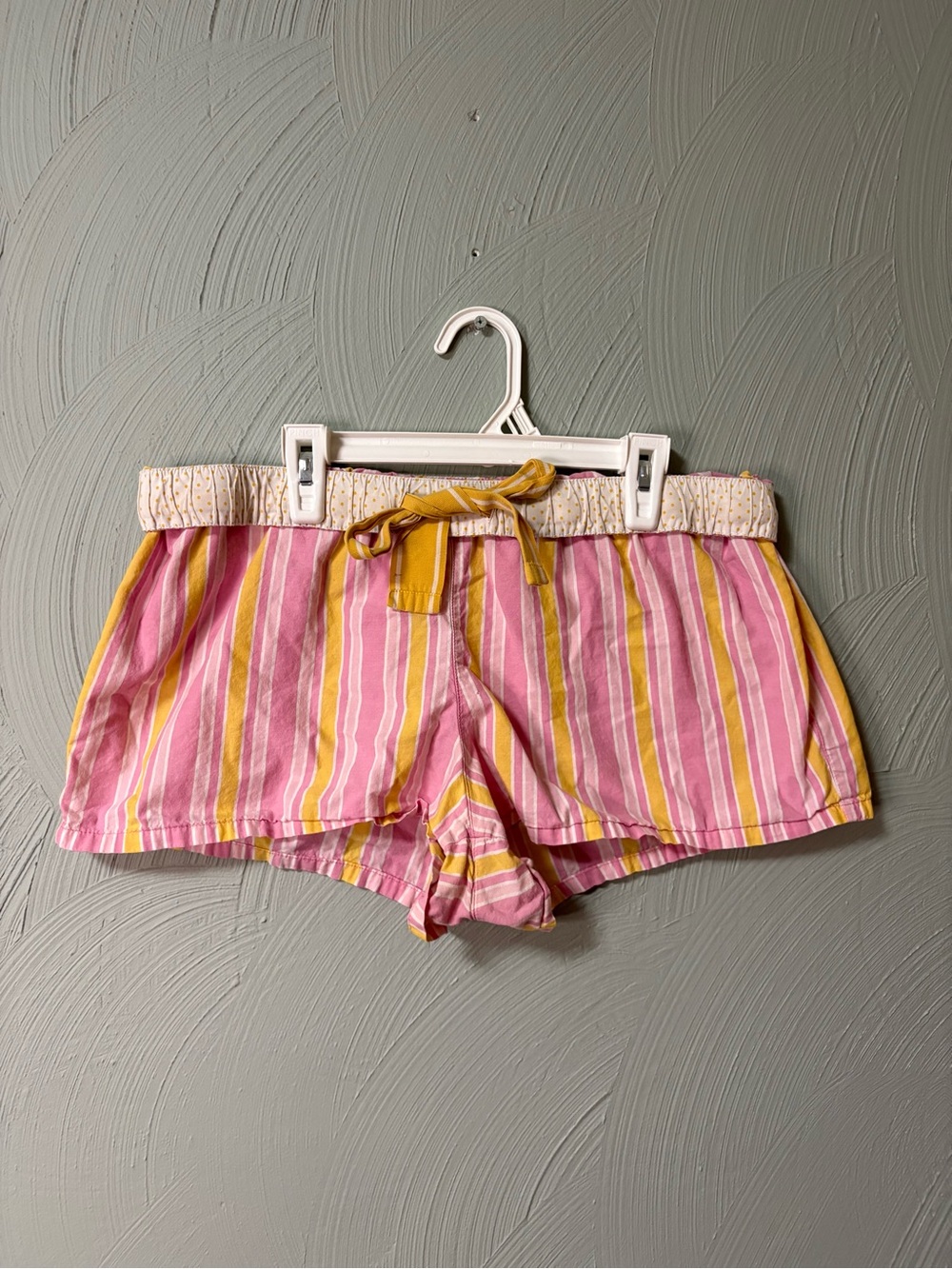 Y2K Xhilaration Pink and Yellow Striped Sleep Shorts
